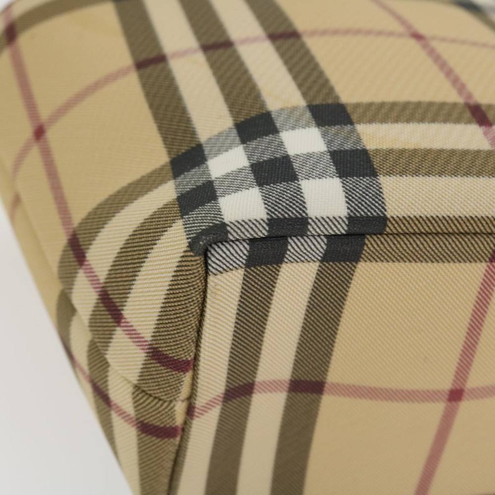 BURBERRY Nova Check Hand Bag PVC Leather Beige Auth yk6252 - Picture 9 of 10